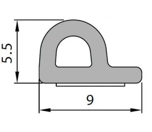 Sandarinimo tarpinė P profilio 9x5.5 mm.